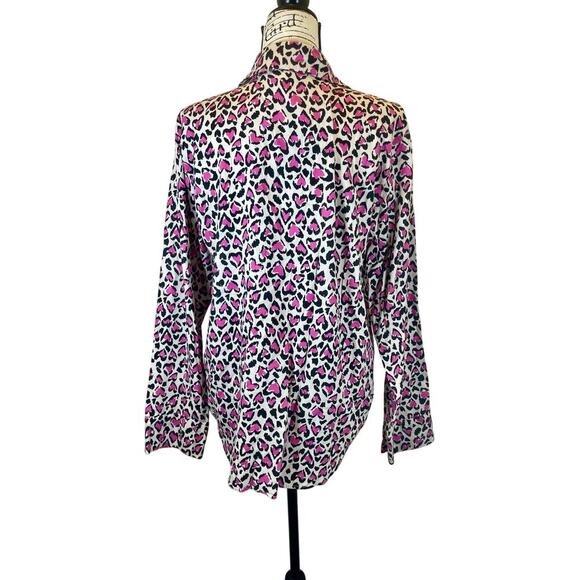 VICTORIA SECRET PJ TOP PINK HEARTS CHEETAH SZ M L SOFT AESTHETIC ANIMAL PRINT - Picture 11 of 15